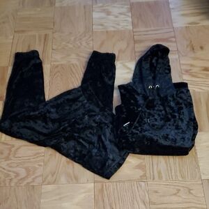 Zara Crushed Velvet Jog Suit with Hood